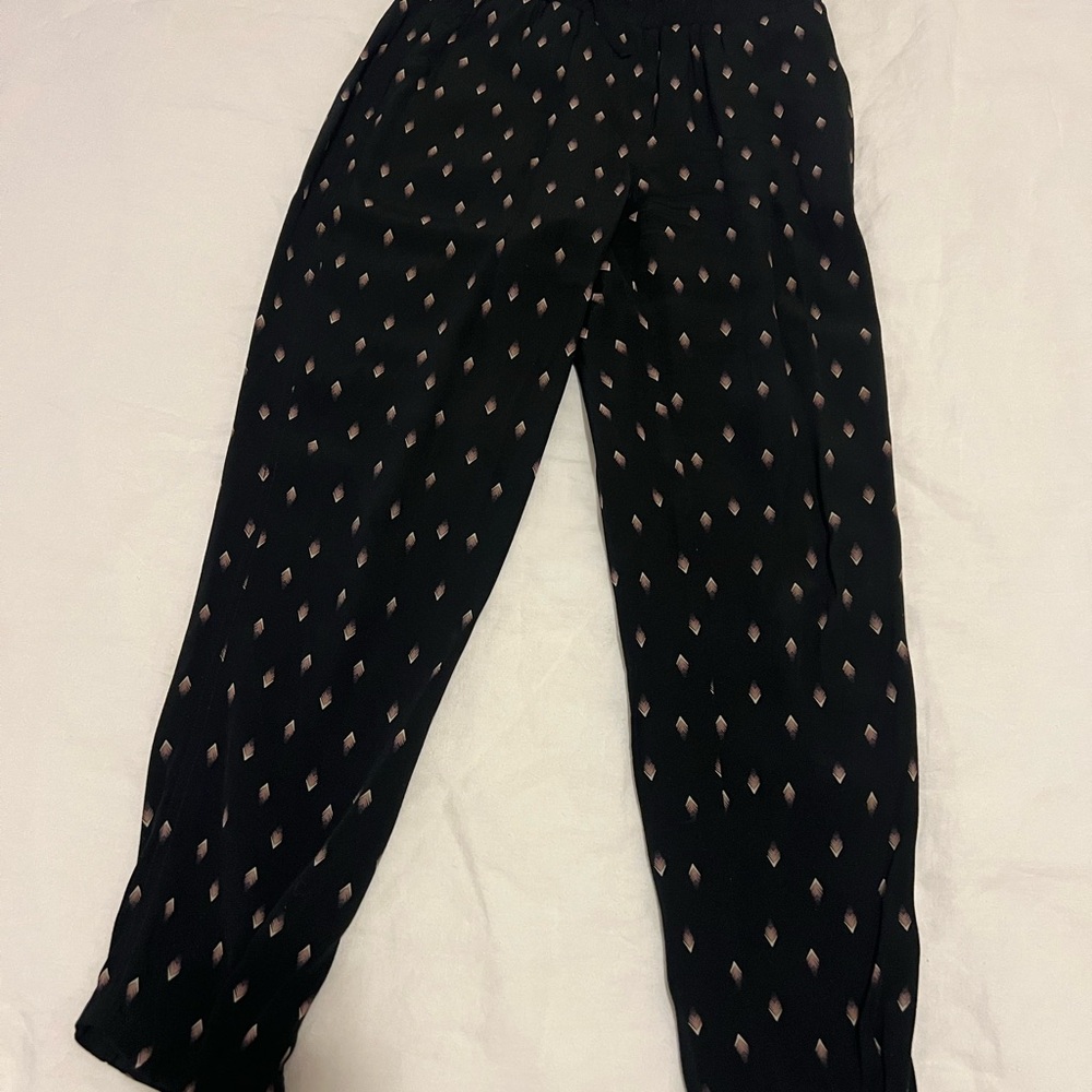 Sunday Best Black and Cream Patterned Pants